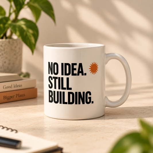 NO IDEA. STILL BUILDING. — Mug